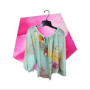 COPY - Anthropologie Farm Rio Floral Print Tunic - New Women | Color: Blue | Si…